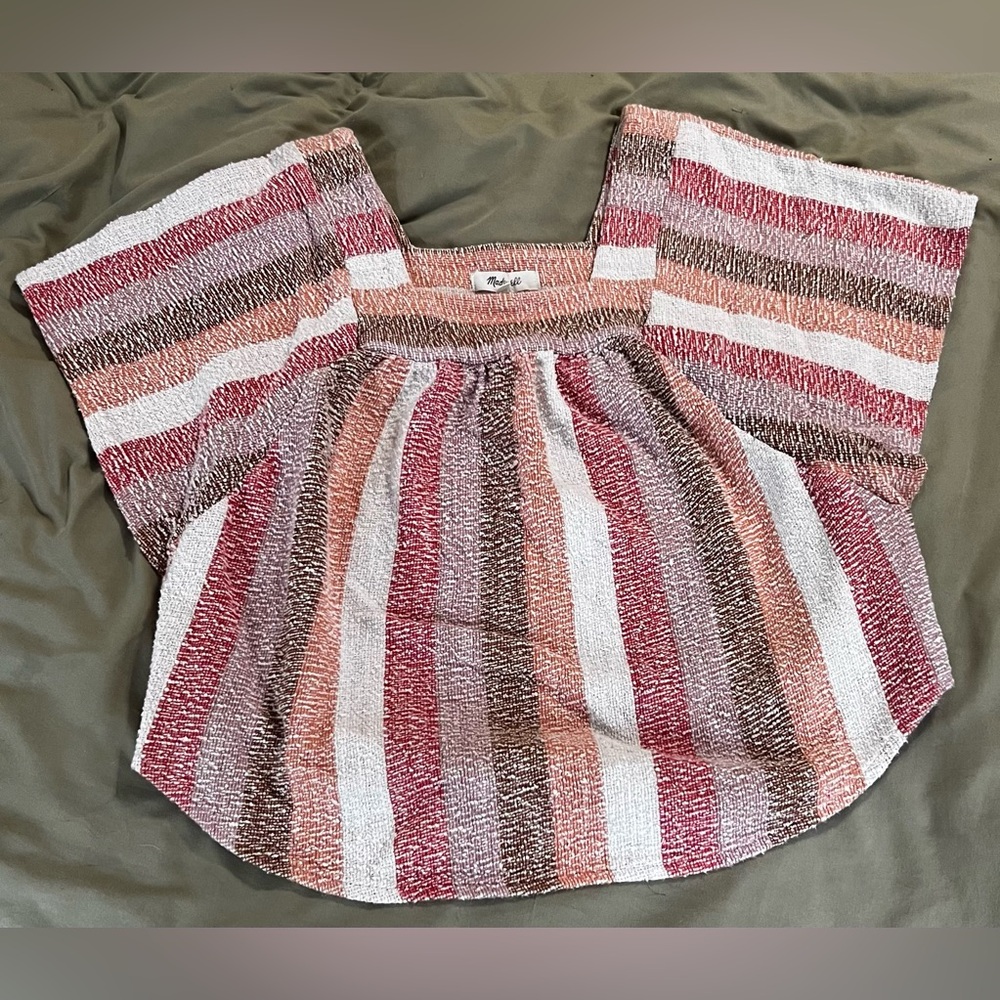 Madewell Texture and Thread Striped Butterfly Top XXS